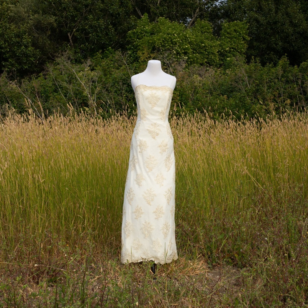 Vintage 90s Jessica McClintock Lace Bridal Gown